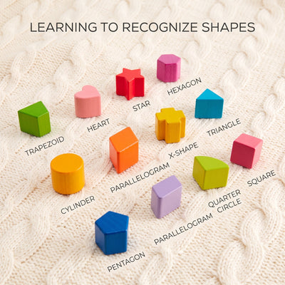 True Haven | Cubby Wooden Shape Sorter – Screen-Free Developmental Toy, Safe for Little Hands