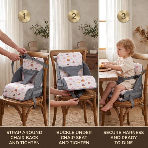 True Haven | Fold Baby Booster Seat – On-the-Go Comfort, Fits Most Strollers & Car Seats