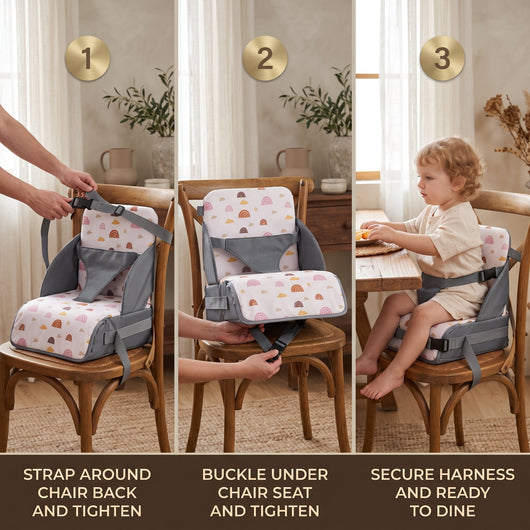 True Haven | Fold Baby Booster Seat – On-the-Go Comfort, Fits Most Strollers & Car Seats