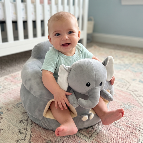 True Haven | Plush Learning Seat – Interactive Toy for Toddlers, Supports Motor Skills