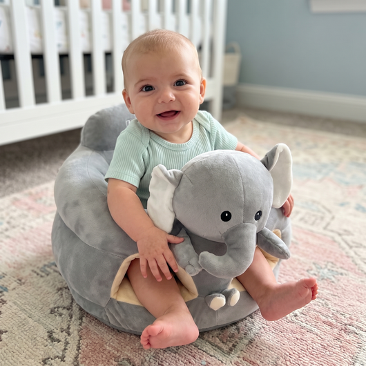 True Haven | Plush Learning Seat – Interactive Toy for Toddlers, Supports Motor Skills