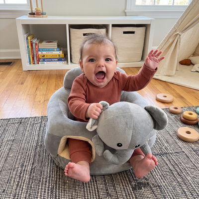 True Haven | Plush Learning Seat – Interactive Toy for Toddlers, Supports Motor Skills