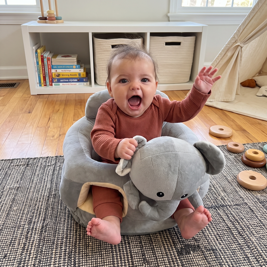 True Haven | Plush Learning Seat – Interactive Toy for Toddlers, Supports Motor Skills