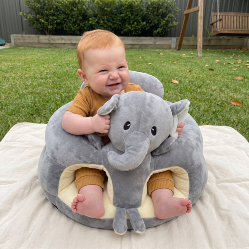 True Haven | Plush Learning Seat – Interactive Toy for Toddlers, Supports Motor Skills
