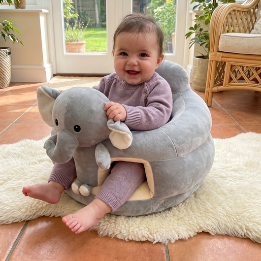True Haven | Plush Learning Seat – Interactive Toy for Toddlers, Supports Motor Skills