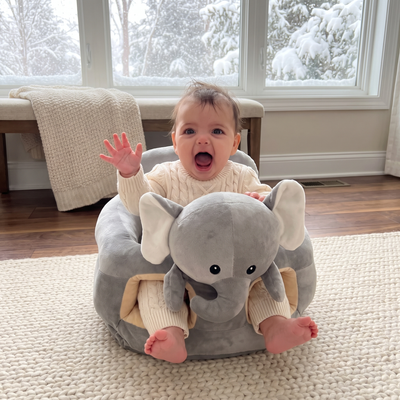 True Haven | Plush Learning Seat – Interactive Toy for Toddlers, Supports Motor Skills