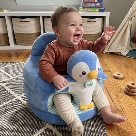 True Haven | Plush Learning Seat – Interactive Toy for Toddlers, Supports Motor Skills