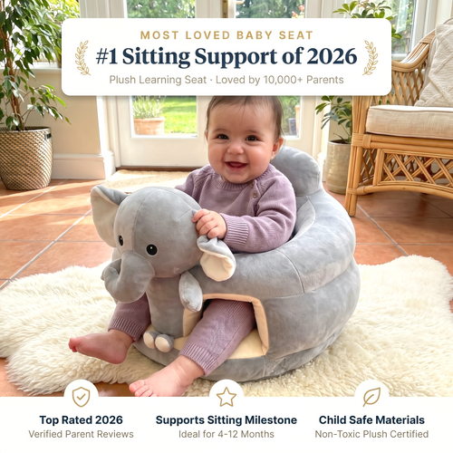 True Haven | Plush Learning Seat – Interactive Toy for Toddlers, Supports Motor Skills