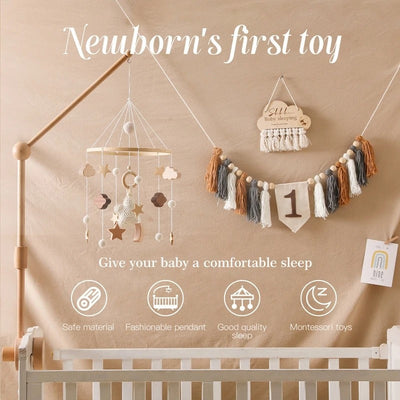 True Haven | Musical Crib Mobile Set with Arm – Cozy Support for Naptime & Bedtime, Machine Washable