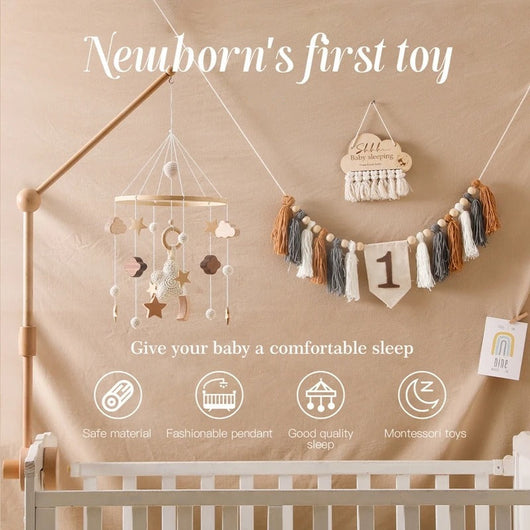 True Haven | Musical Crib Mobile Set with Arm – Cozy Support for Naptime & Bedtime, Machine Washable