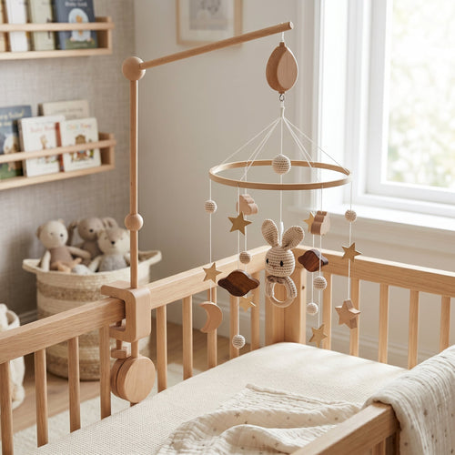 True Haven | Musical Crib Mobile Set with Arm – Cozy Support for Naptime & Bedtime, Machine Washable