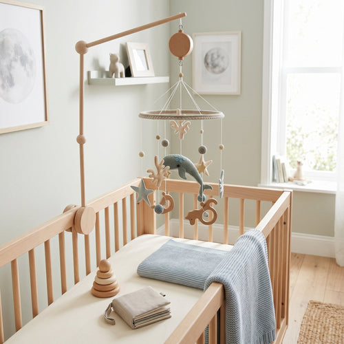 True Haven | Musical Crib Mobile Set with Arm – Cozy Support for Naptime & Bedtime, Machine Washable