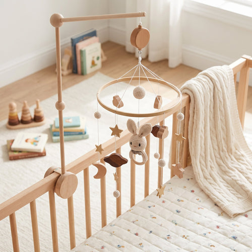 True Haven | Musical Crib Mobile Set with Arm – Cozy Support for Naptime & Bedtime, Machine Washable