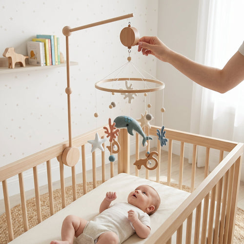 True Haven | Musical Crib Mobile Set with Arm – Cozy Support for Naptime & Bedtime, Machine Washable