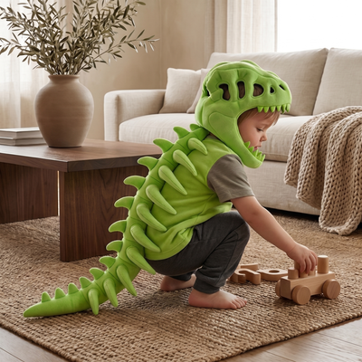 True Haven | Dino Plush Hoodie – Comfortable All-Day Wear, Easy-Care Fabric