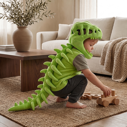 True Haven | Dino Plush Hoodie – Comfortable All-Day Wear, Easy-Care Fabric