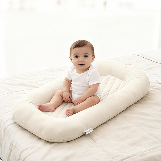 True Haven | Plush Infant Lounger Nest – Padded Newborn Tummy Time Nest, 4 Colors