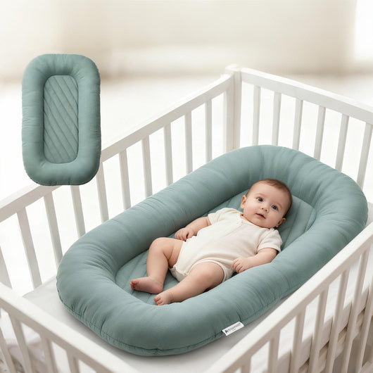 True Haven | Plush Infant Lounger Nest – Padded Newborn Tummy Time Nest, 4 Colors