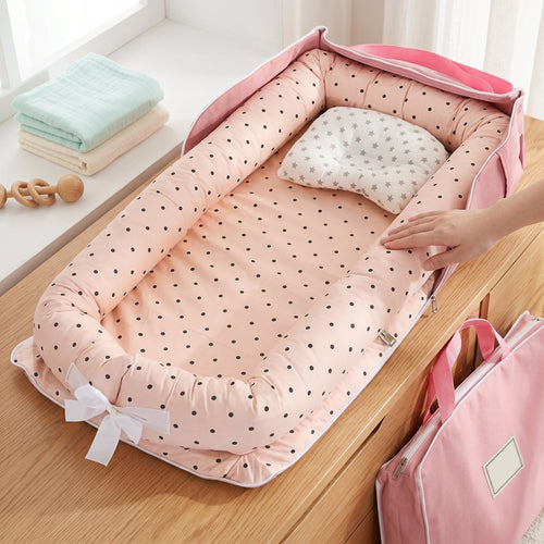 True Haven | Portable Safety Newborn Sleeping Crib – Cozy Support for Naptime & Bedtime, Machine Washable