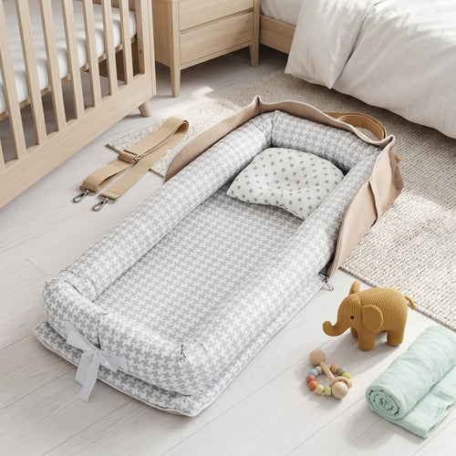 True Haven | Portable Safety Newborn Sleeping Crib – Cozy Support for Naptime & Bedtime, Machine Washable
