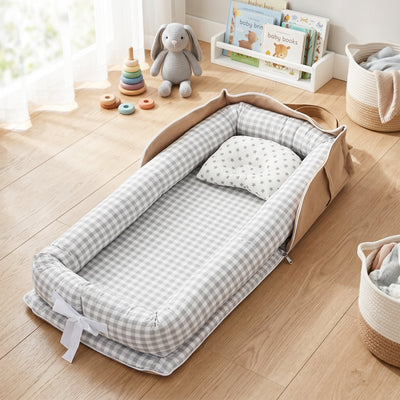 True Haven | Portable Safety Newborn Sleeping Crib – Cozy Support for Naptime & Bedtime, Machine Washable