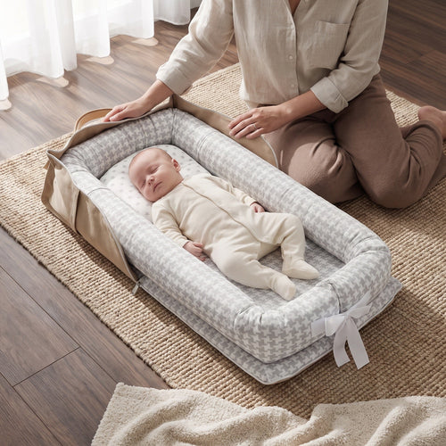 True Haven | Portable Safety Newborn Sleeping Crib – Cozy Support for Naptime & Bedtime, Machine Washable