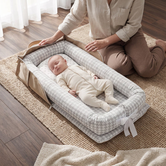 True Haven | Portable Safety Newborn Sleeping Crib – Cozy Support for Naptime & Bedtime, Machine Washable