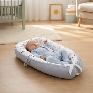 True Haven | Cotton Baby Nest Cocoon – OEKO-TEX Certified Adjustable Newborn Bed, 0-18 Months