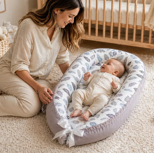 True Haven | Cotton Baby Nest Cocoon – OEKO-TEX Certified Adjustable Newborn Bed, 0-18 Months