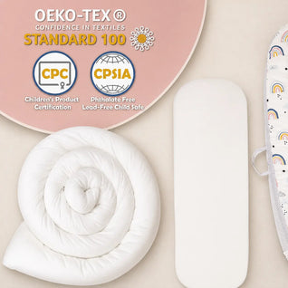 True Haven | Cotton Baby Nest Cocoon – OEKO-TEX Certified Adjustable Newborn Bed, 0-18 Months