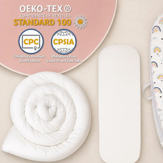 True Haven | Cotton Baby Nest Cocoon – OEKO-TEX Certified Adjustable Newborn Bed, 0-18 Months