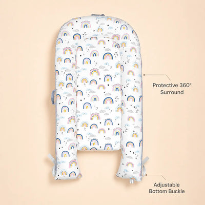 True Haven | Cotton Baby Nest Cocoon – OEKO-TEX Certified Adjustable Newborn Bed, 0-18 Months