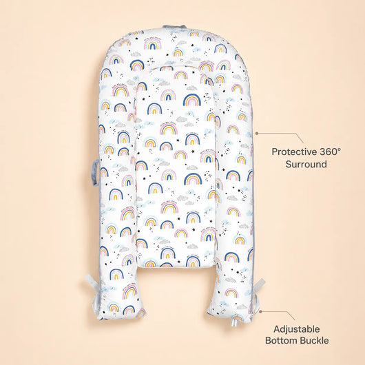 True Haven | Cotton Baby Nest Cocoon – OEKO-TEX Certified Adjustable Newborn Bed, 0-18 Months