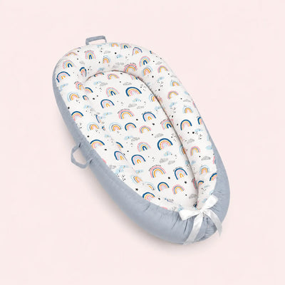True Haven | Cotton Baby Nest Cocoon – OEKO-TEX Certified Adjustable Newborn Bed, 0-18 Months