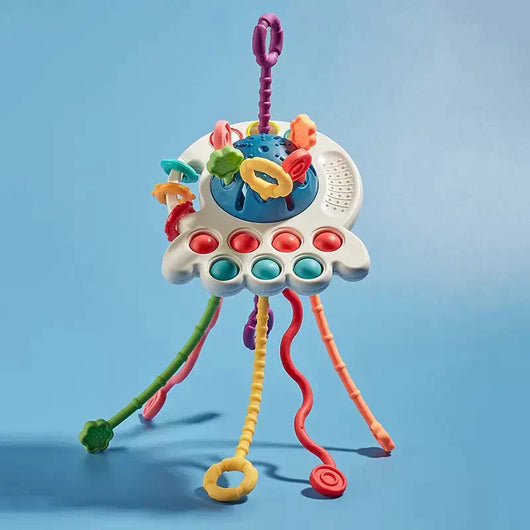 True Haven | Montessori Silicone Pulling Toy – Non-Toxic ABS Materials, Easy to Clean