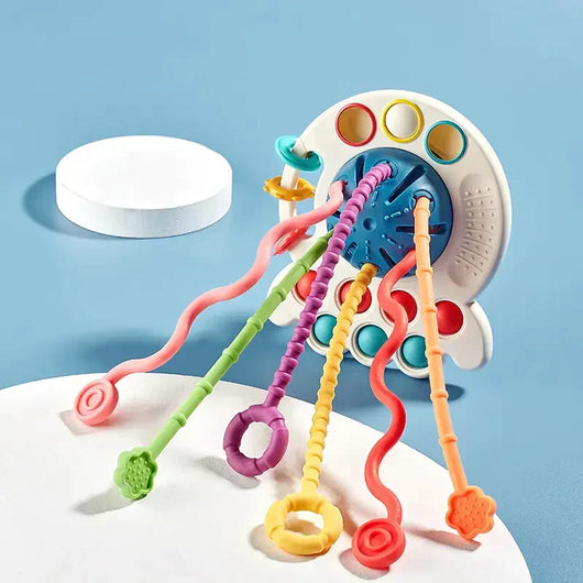 True Haven | Montessori Silicone Pulling Toy – Non-Toxic ABS Materials, Easy to Clean