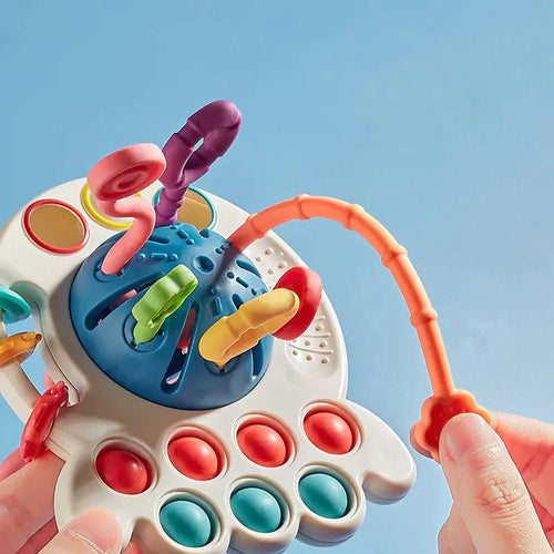 True Haven | Montessori Silicone Pulling Toy – Non-Toxic ABS Materials, Easy to Clean