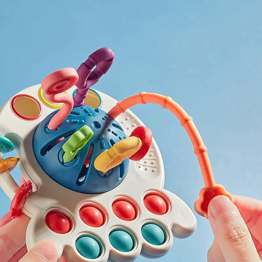 True Haven | Montessori Silicone Pulling Toy – Non-Toxic ABS Materials, Easy to Clean