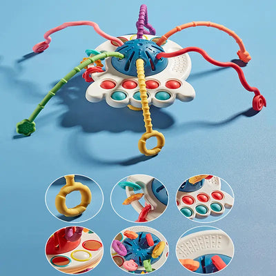 True Haven | Montessori Silicone Pulling Toy – Non-Toxic ABS Materials, Easy to Clean