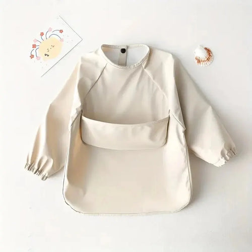 True Haven | Baby Feeding Smock with Long Sleeves – Waterproof & Mess-Resistant, Full Arm Coverage