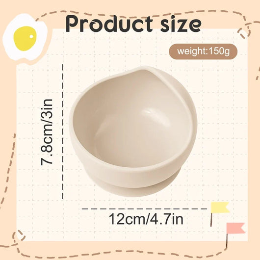 True Haven | Silicone Suction Bowls for Babies – Non-Slip Suction Base, Easy to Clean