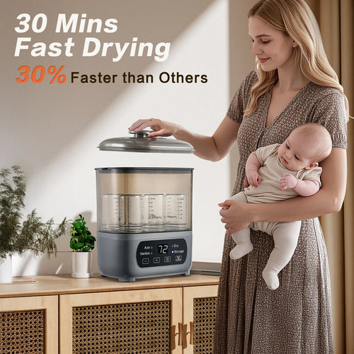 True Haven | 4-in-1 Baby Bottle Sterilizer & Dryer – Fast 30-Minute Cycle, Space-Saving Design