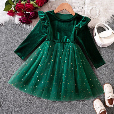 True Haven | Girls' Red Velvet Tulle Party Dress – Elegant Holiday & Party Wear, Sizes 2-8 Years