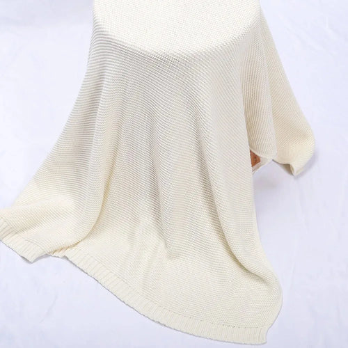 True Haven | CuddleKnit Personalized Baby Blanket – Custom Embroidered Name, Soft Breathable Cotton