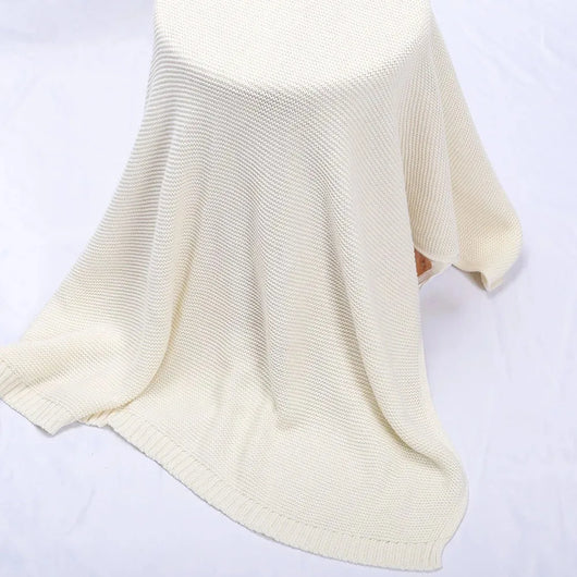 True Haven | CuddleKnit Personalized Baby Blanket – Custom Embroidered Name, Soft Breathable Cotton