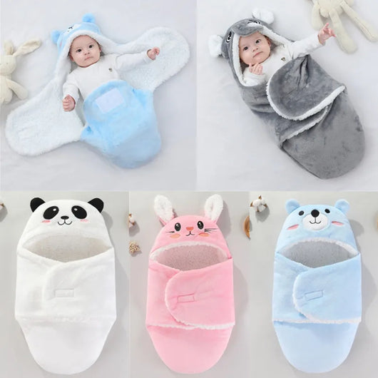 True Haven | Newborn Swaddle Blanket with Hood – Soft 100% Cotton, Split-Leg Hip-Healthy Design