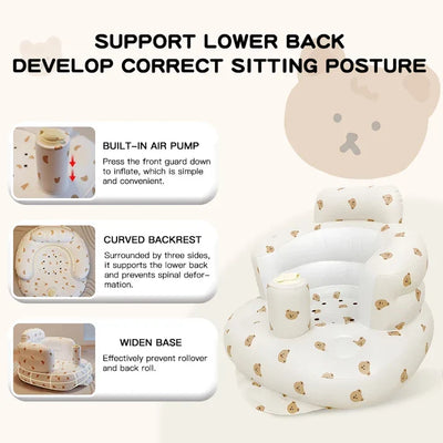 True Haven | Inflatable Baby Floor Seat – Portable Infant Support Seat for Sitting, BPA-Free PVC, 3+ Months
