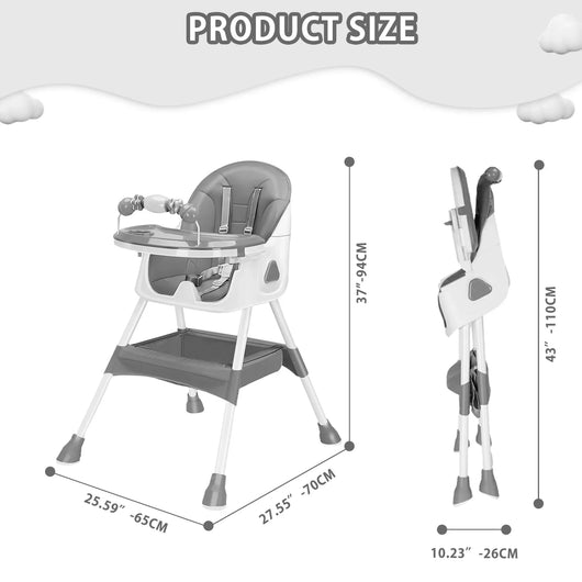 True Haven | 3-in-1 Baby High Chair with Tray – Grows With Your Child, Easy to Clean
