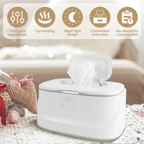 True Haven | USB Baby Wipe Warmer – Adjustable Temperature Control, Built-In LED Night Light