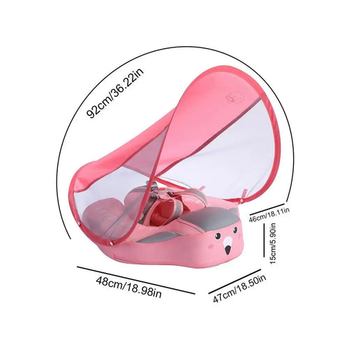 True Haven | Baby Swim Float with Sunshade Canopy – 360° Safety Buckle, UV Protection